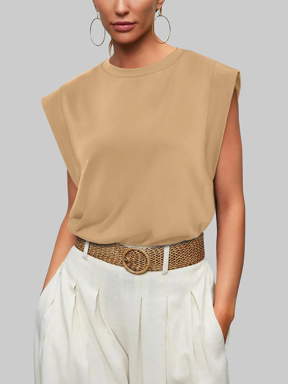 Round Neck Cap Sleeve T-Shirt, image 16