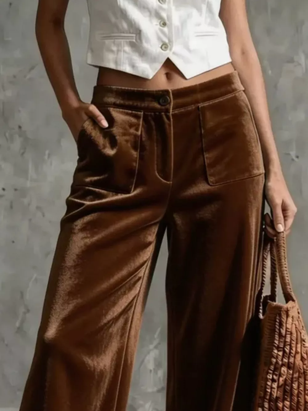 Full Size Velvet Wide-Leg Pants Plus Size, image 6