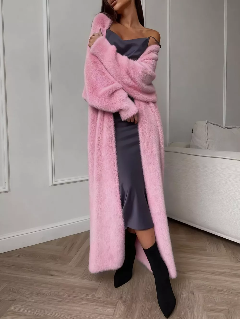 Fuzzy Open Front Longline Cardigan, image 16