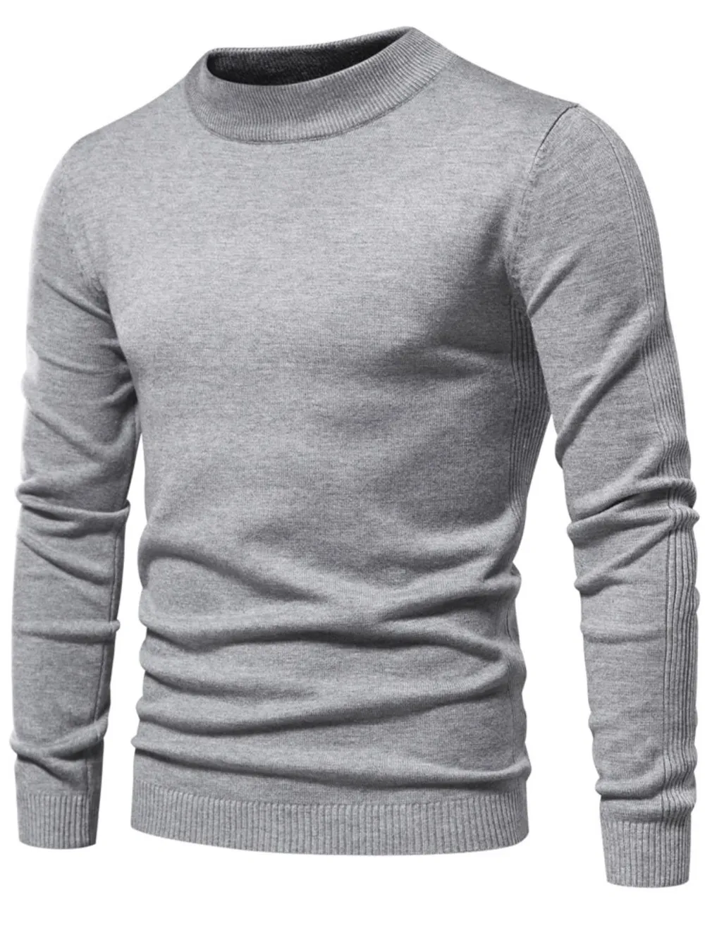 Men's Mock Neck Long Sleeve Sweater, image 6