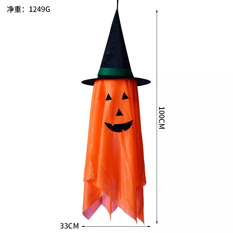 Halloween Hanging Pumpkin with Witch Hat Set, image 5