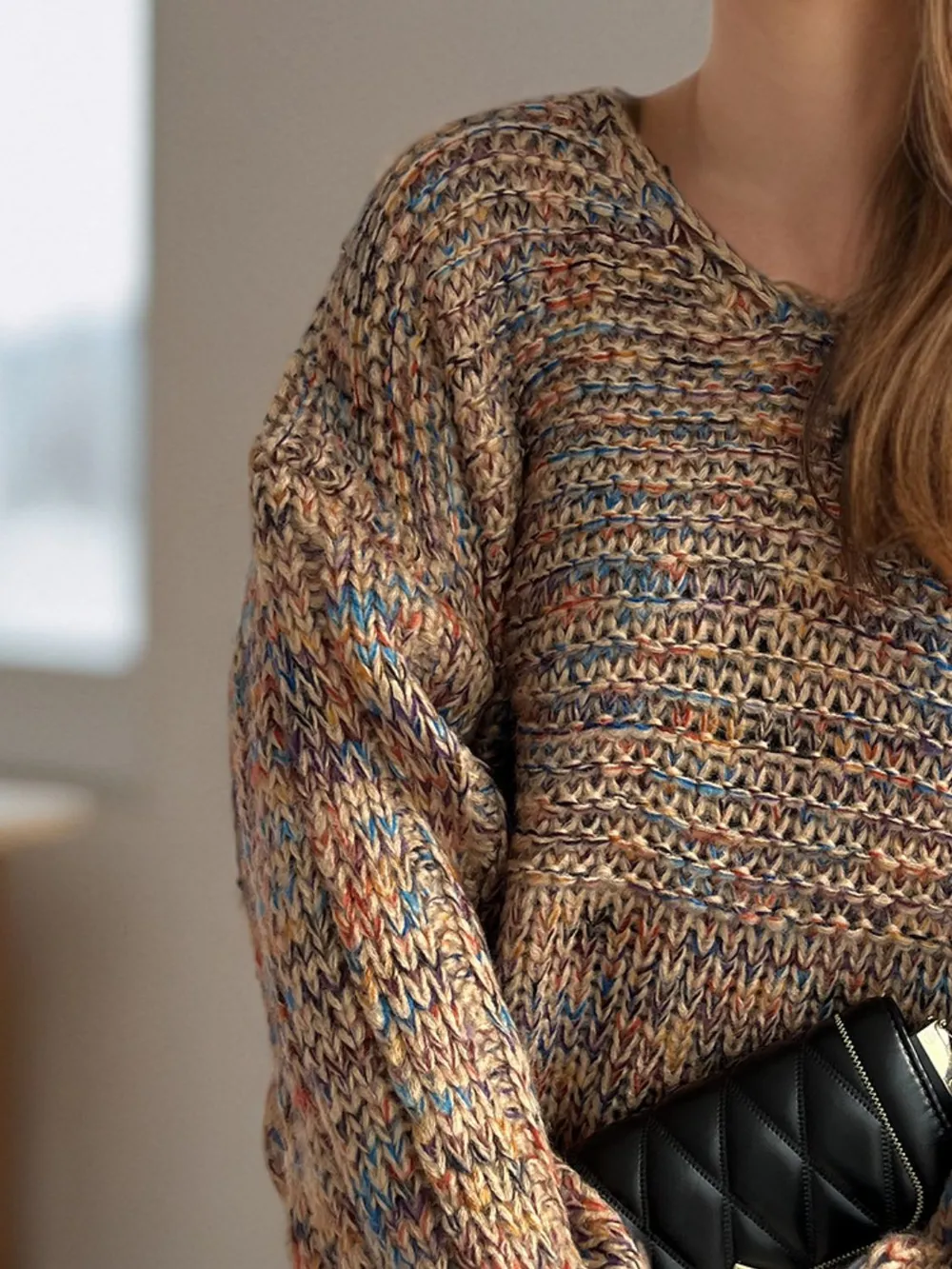 Dropped Shoulder Long Sleeve Sweater, image 14