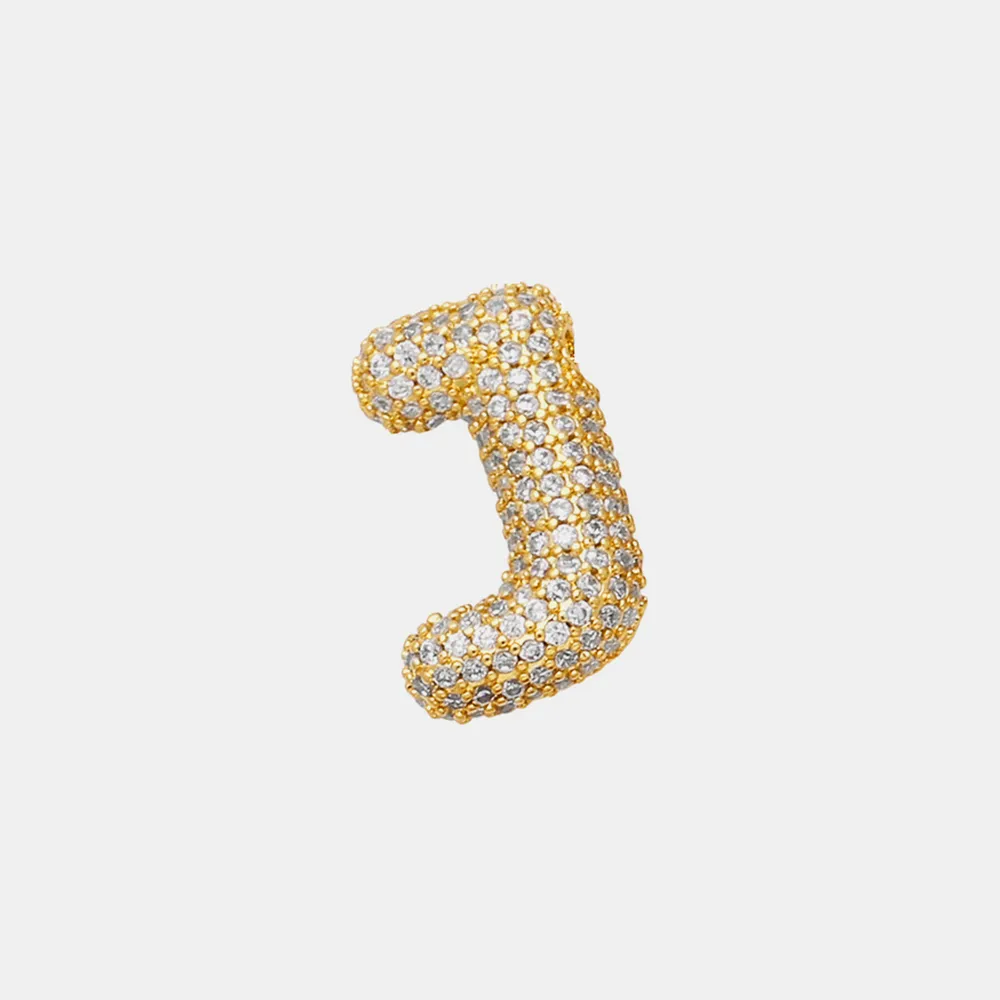 Inlaid Zircon Bubble Initial Necklace, image 12