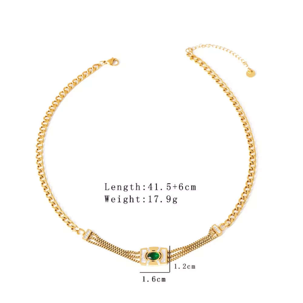 18K Gold-Plated Geometric Necklace, image 2