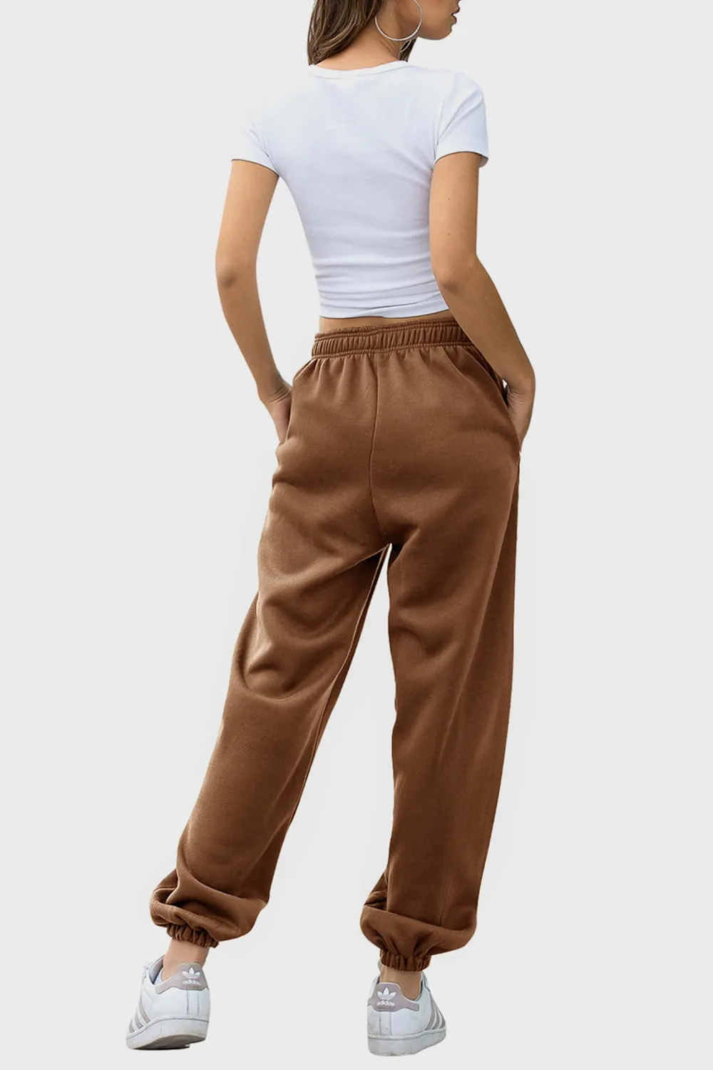Elastic Waist Joggers with Pockets, image 25