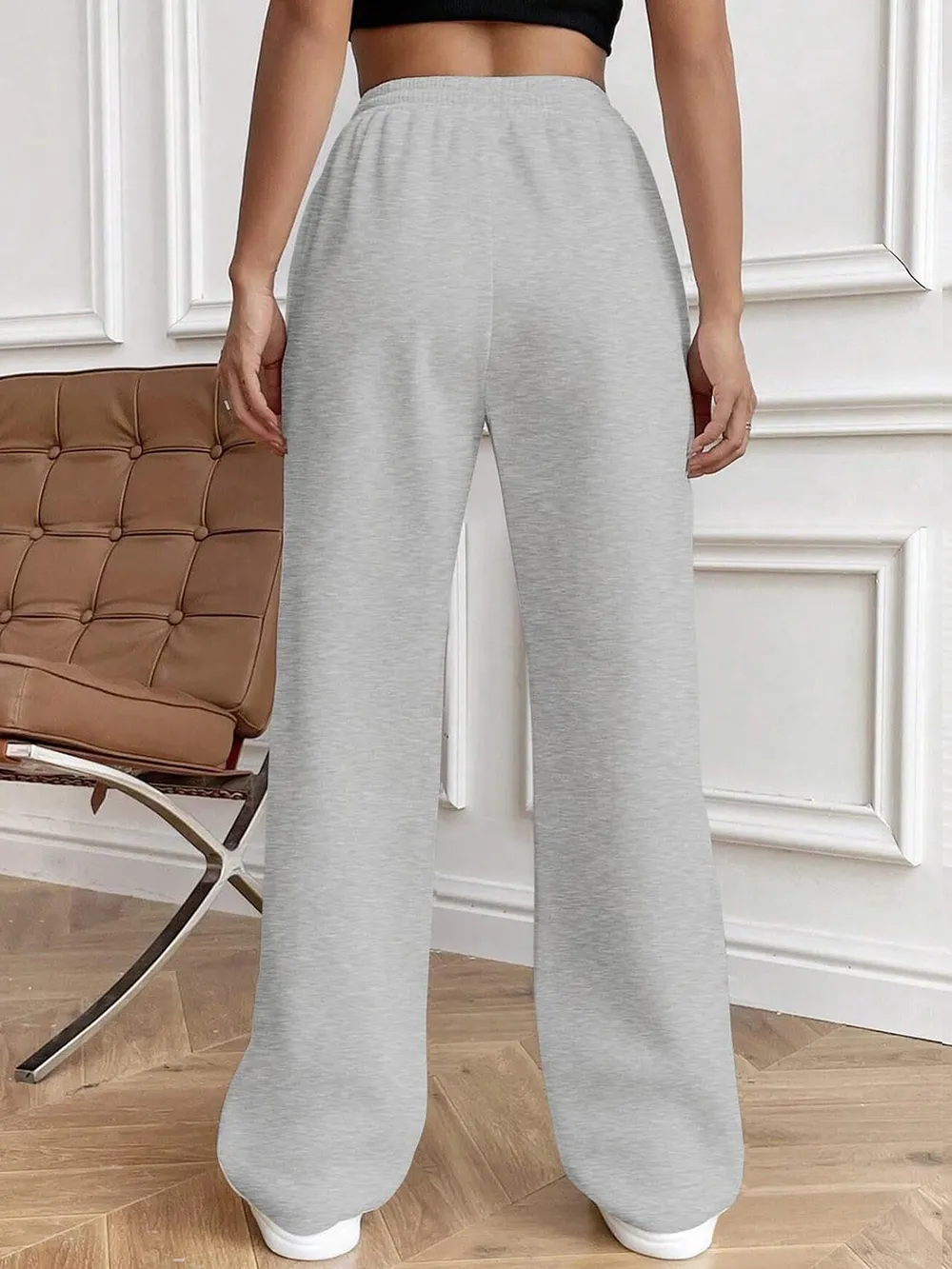 Drawstring Elastic Waist Pants with Pockets, image 7