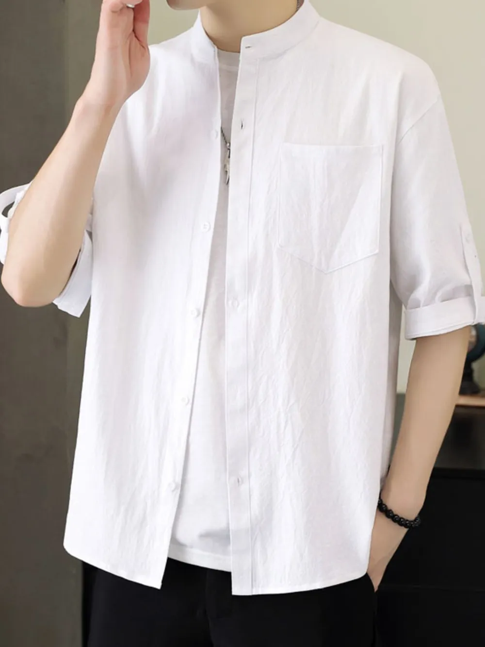 Men's Plus Size Button Up Short Sleeve Shirt, image 8