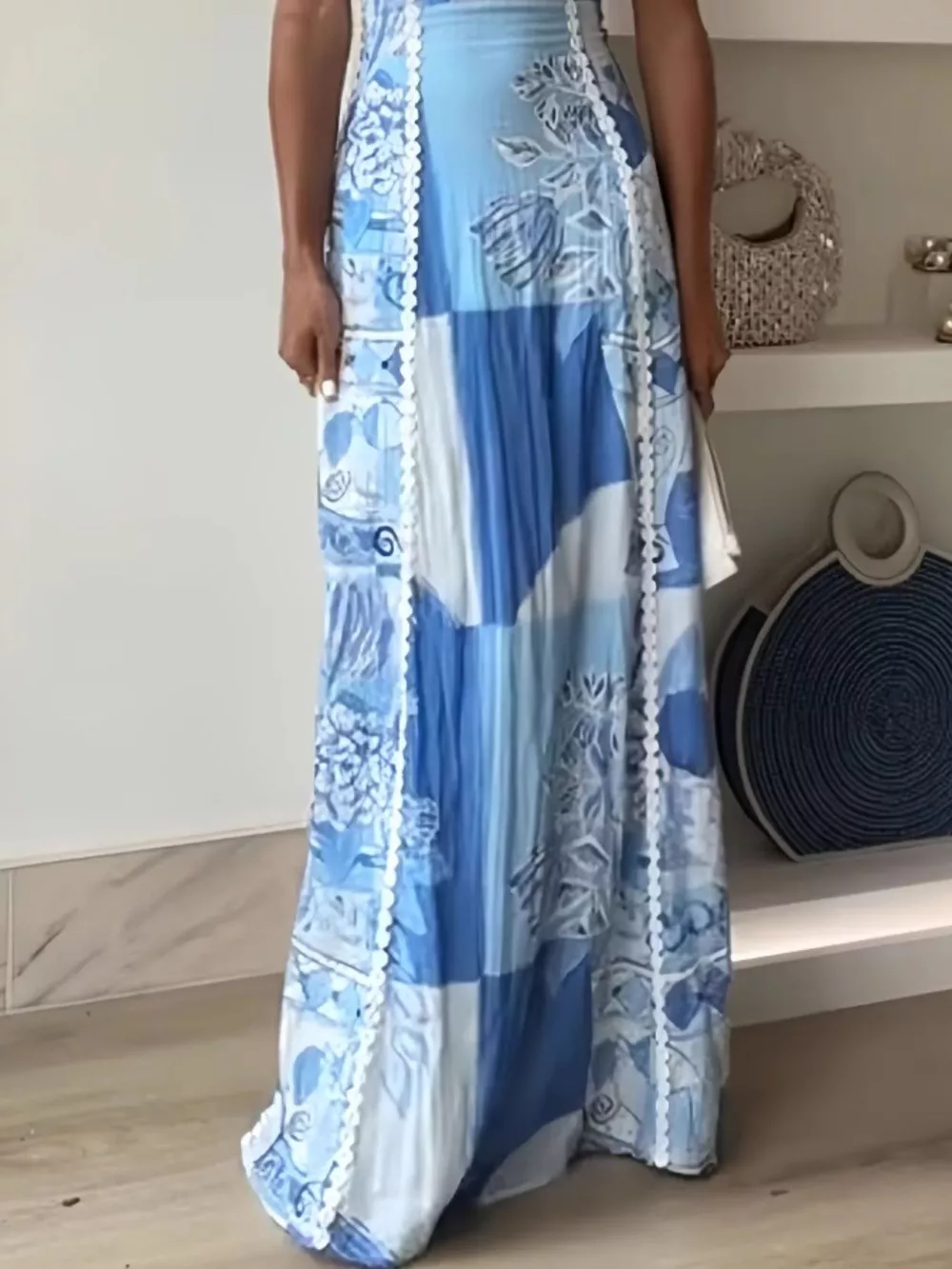 Bow Cutout Back Square Neck Maxi Dress, image 3
