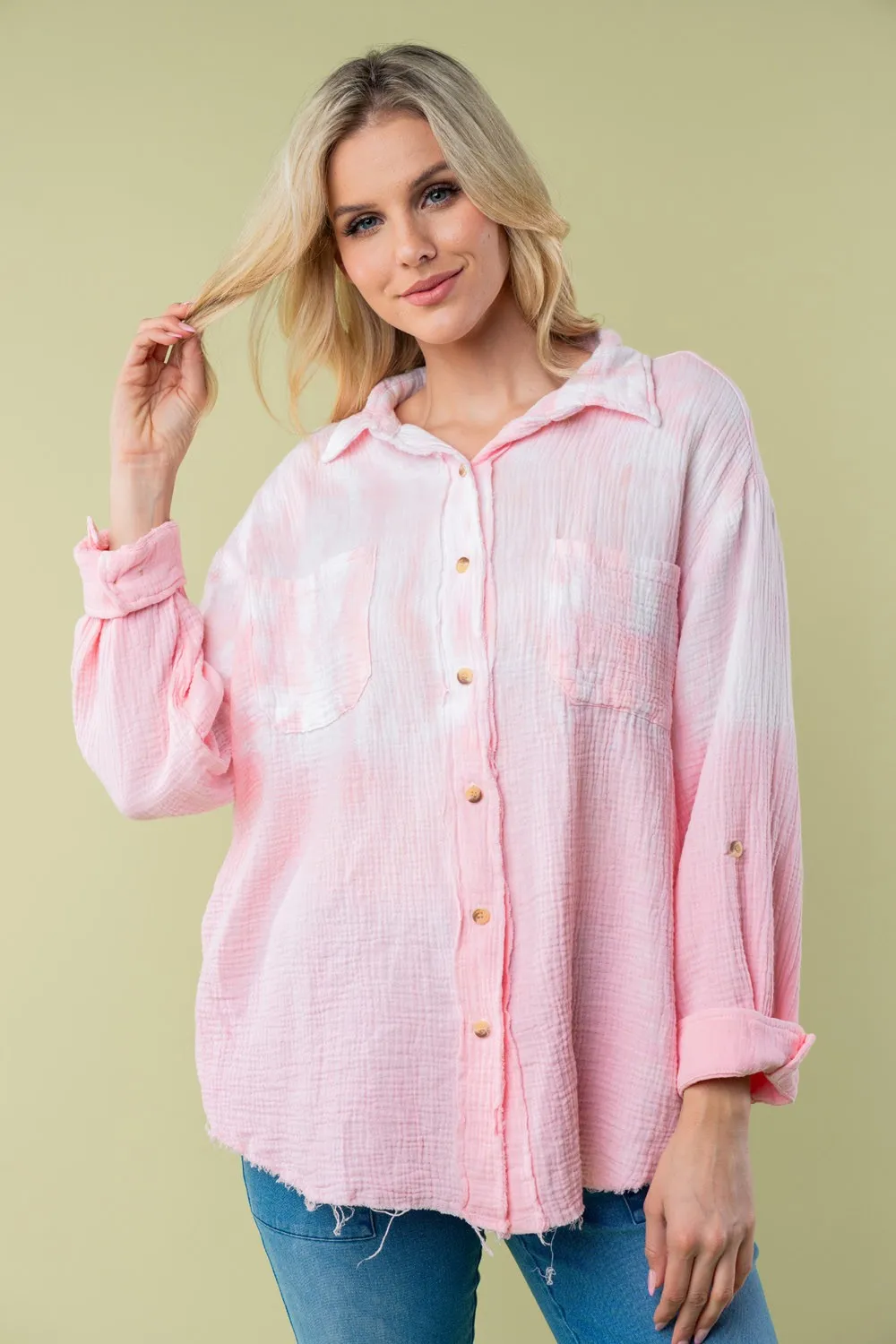 Full Size Long Sleeve Tie Dye Shirt