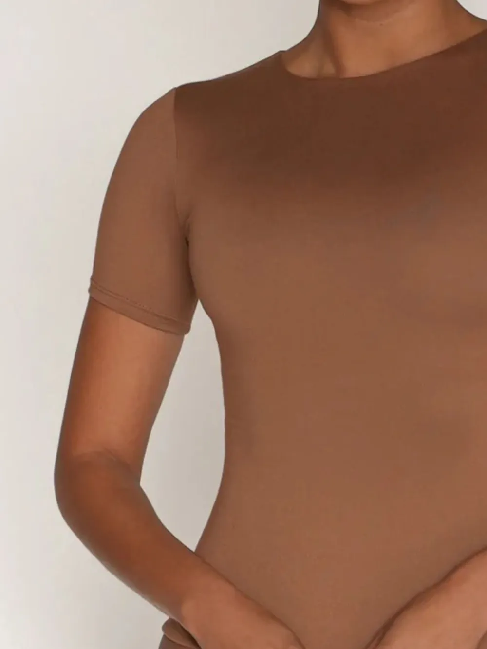 Round Neck Short Sleeve Swim Top, image 22