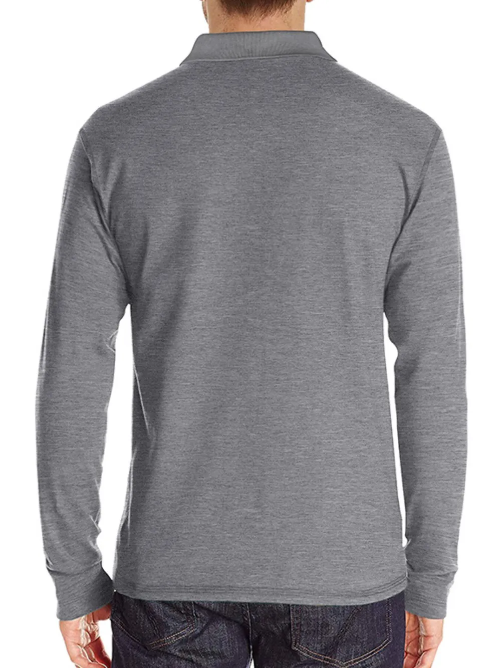 Men's Full Size Long Sleeve Pocket Polo Shirt Plus Size, image 3