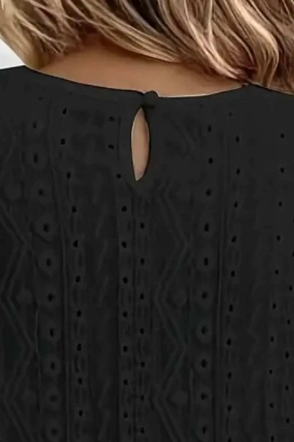 Lace Eyelet Long Sleeve Top, image 6