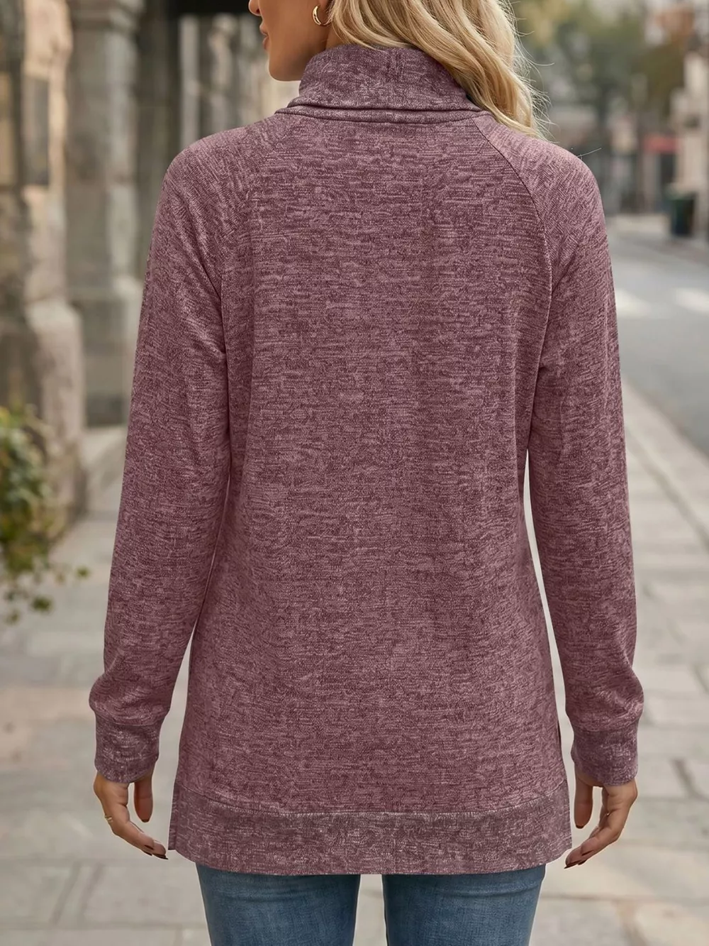 Turtleneck Raglan Sleeve T-Shirt, image 14