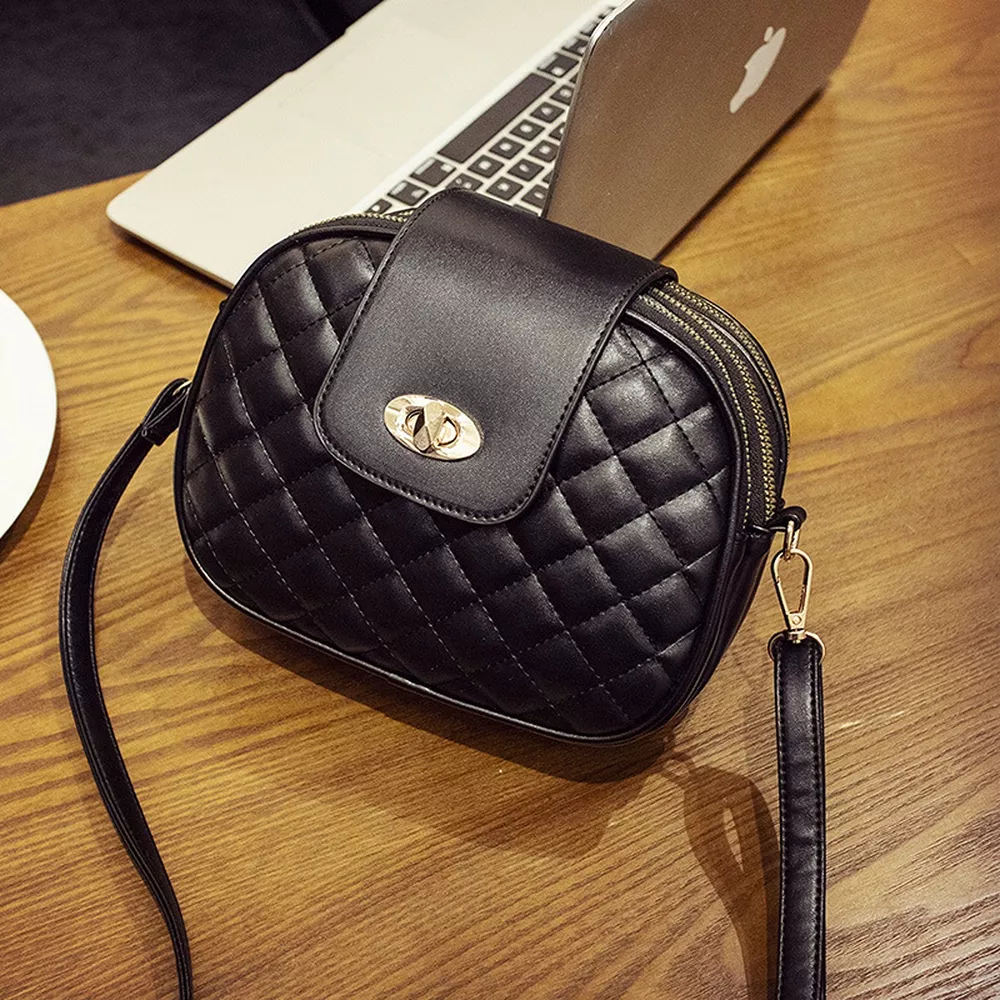 Quilted Turn-Lock Crossbody Bag, image 7