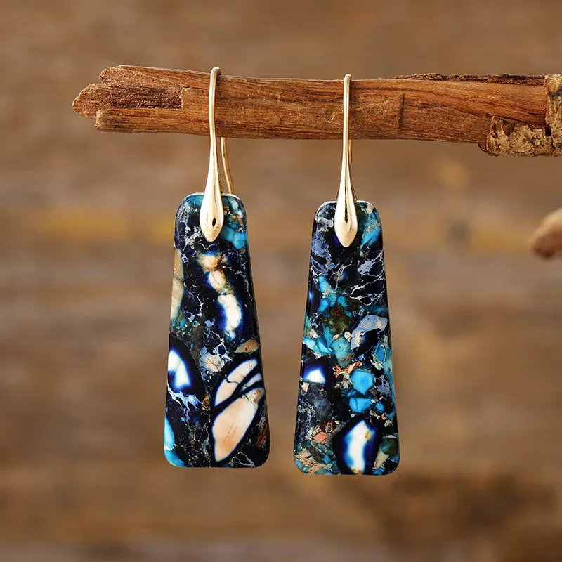 Copper Natural Stone Earrings, image 6