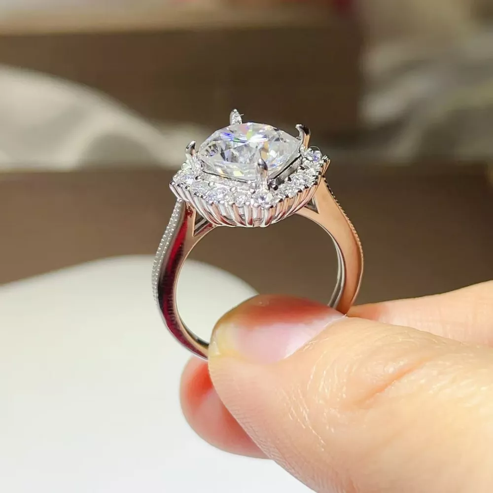 3 Carat Moissanite 925 Sterling Silver Ring, image 7