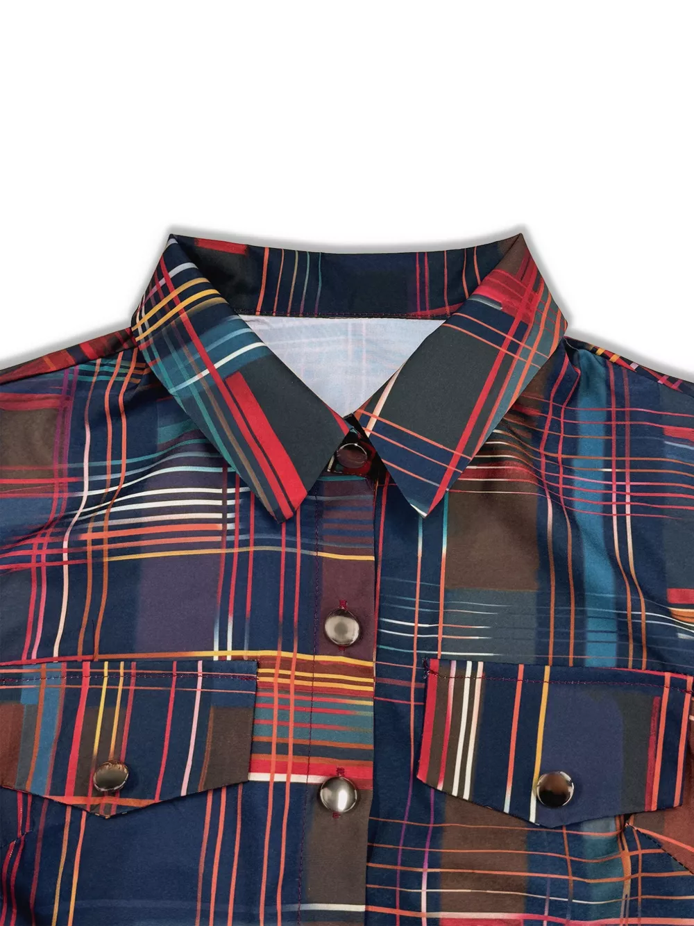 Plaid Long Sleeve Shirt Dress, image 8