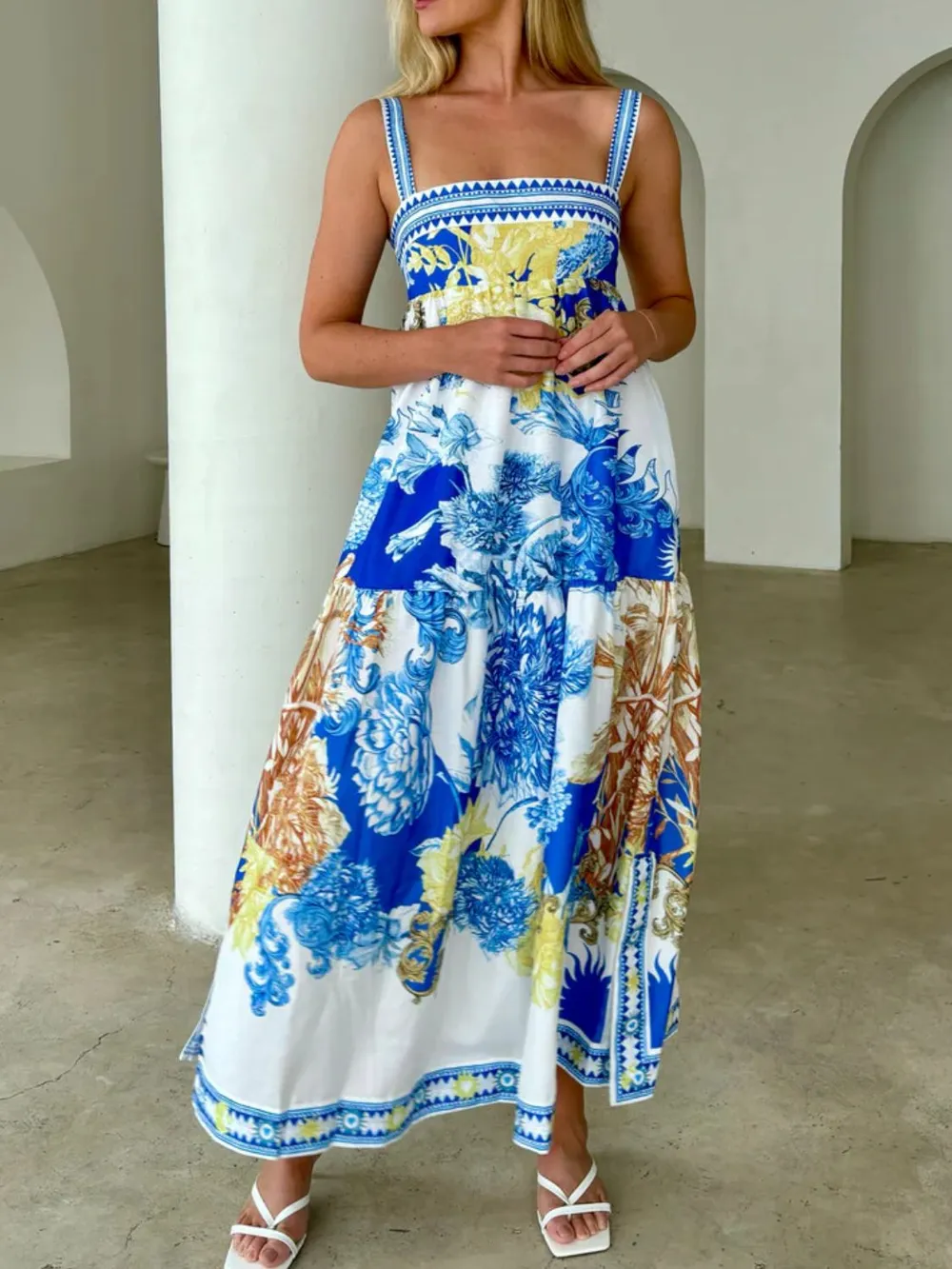 Pocketed Printed Sleeveless Cami Dress, image 10