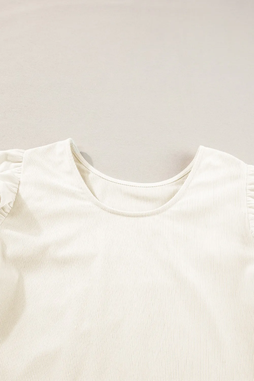 Ruffled Round Neck Flounce Sleeve Top, image 8