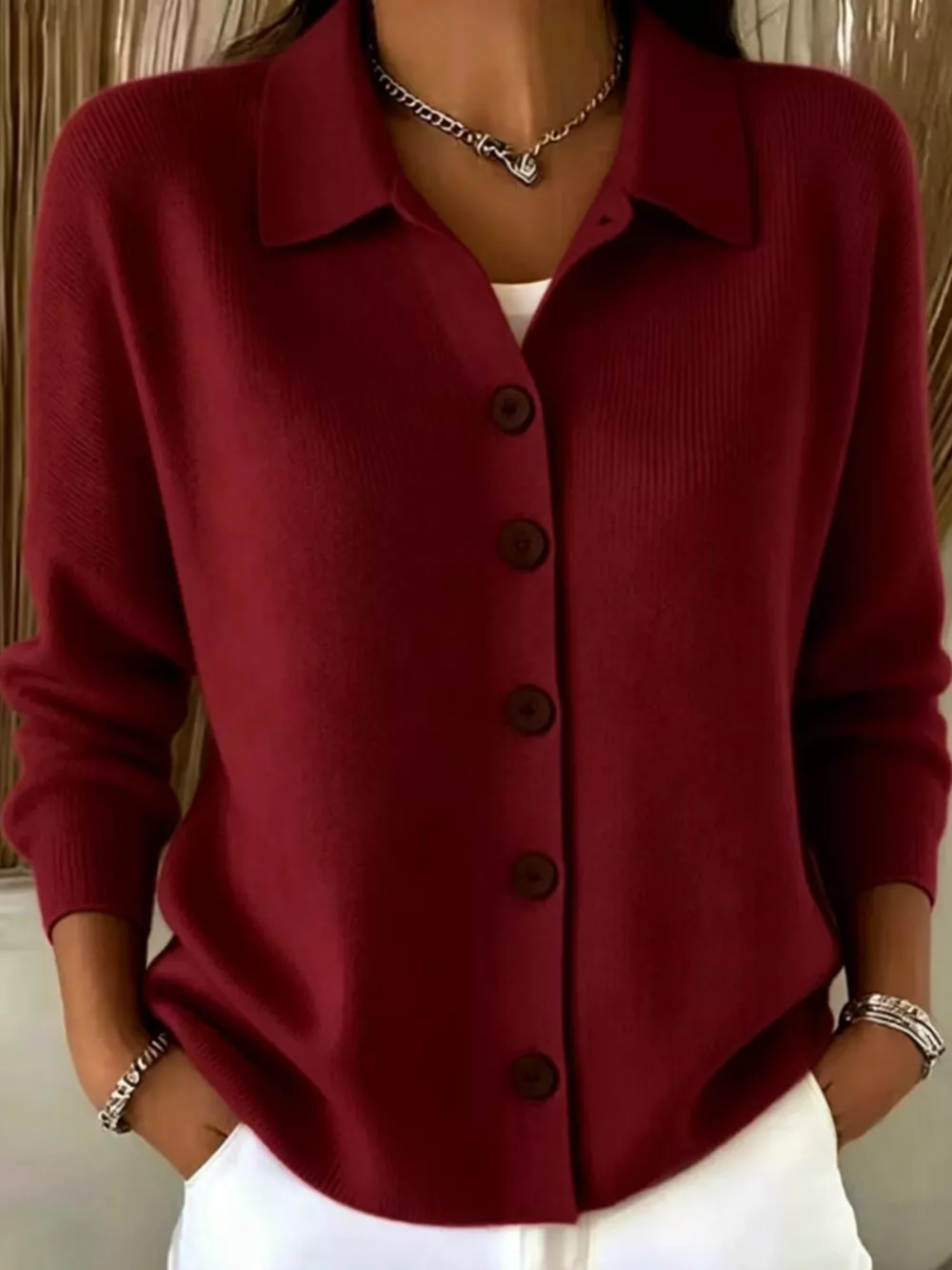 Button-Up Long Sleeve Cardigan, image 5