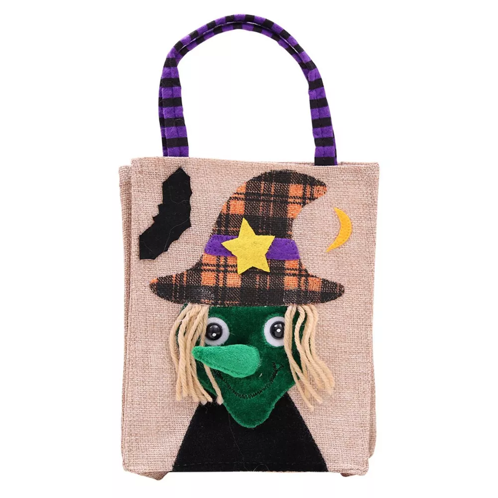 Halloween Decorative Witch Burlap Treat Bag