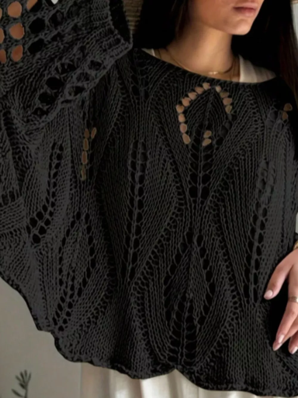 Boat Neck Crochet Knit Cover Up, image 5