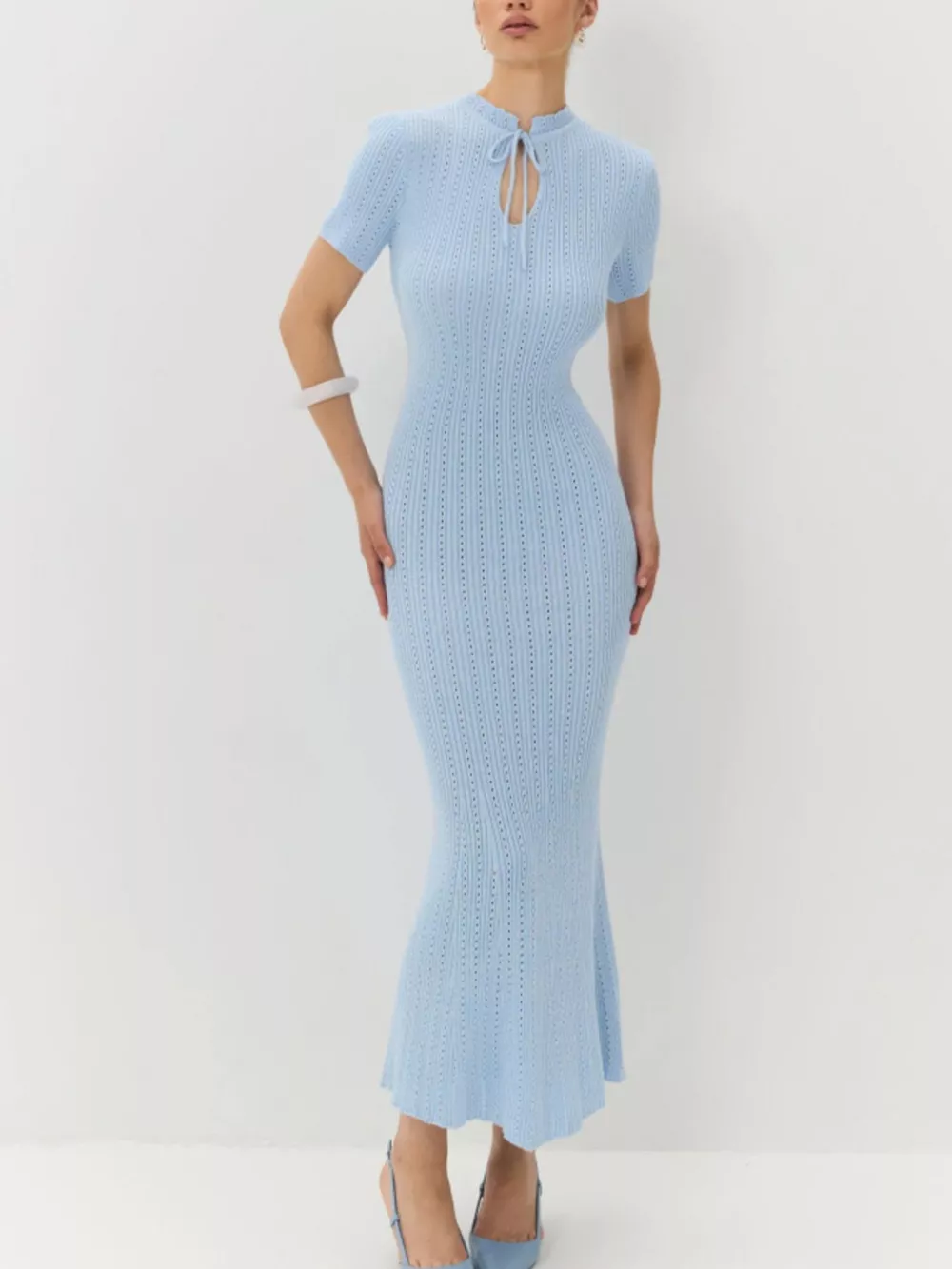 Short Sleeve Knitted Mermaid Dress, image 16