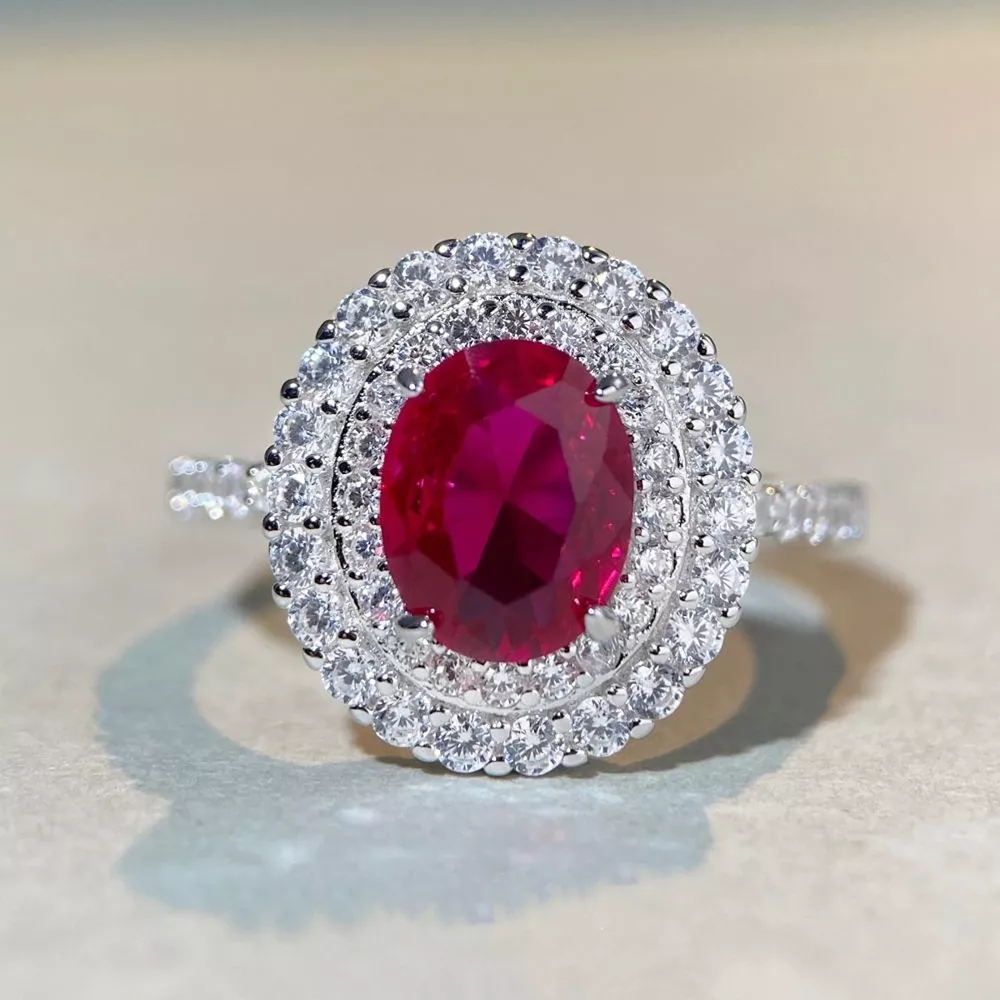 925 Sterling Silver Zircon Round Ring, image 3