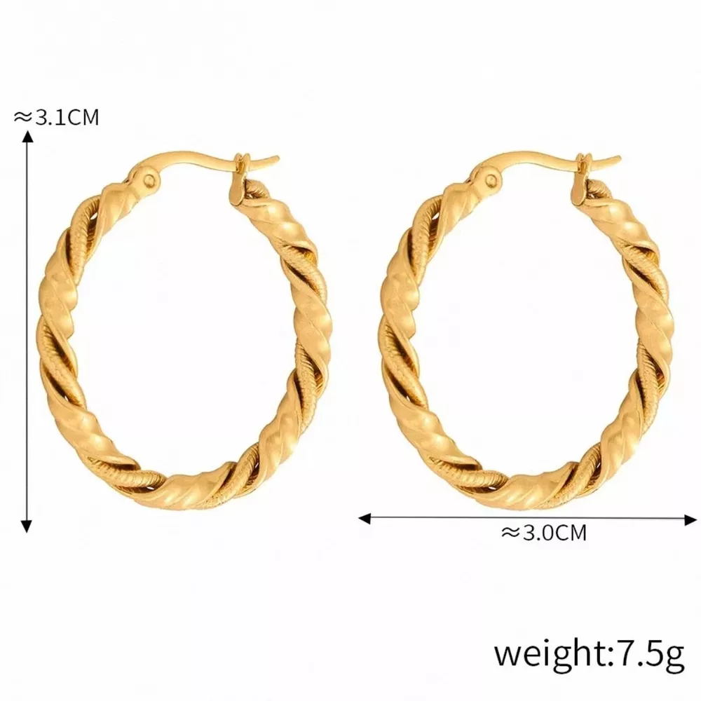 18K Gold-Plated Hoop Earrings, image 3