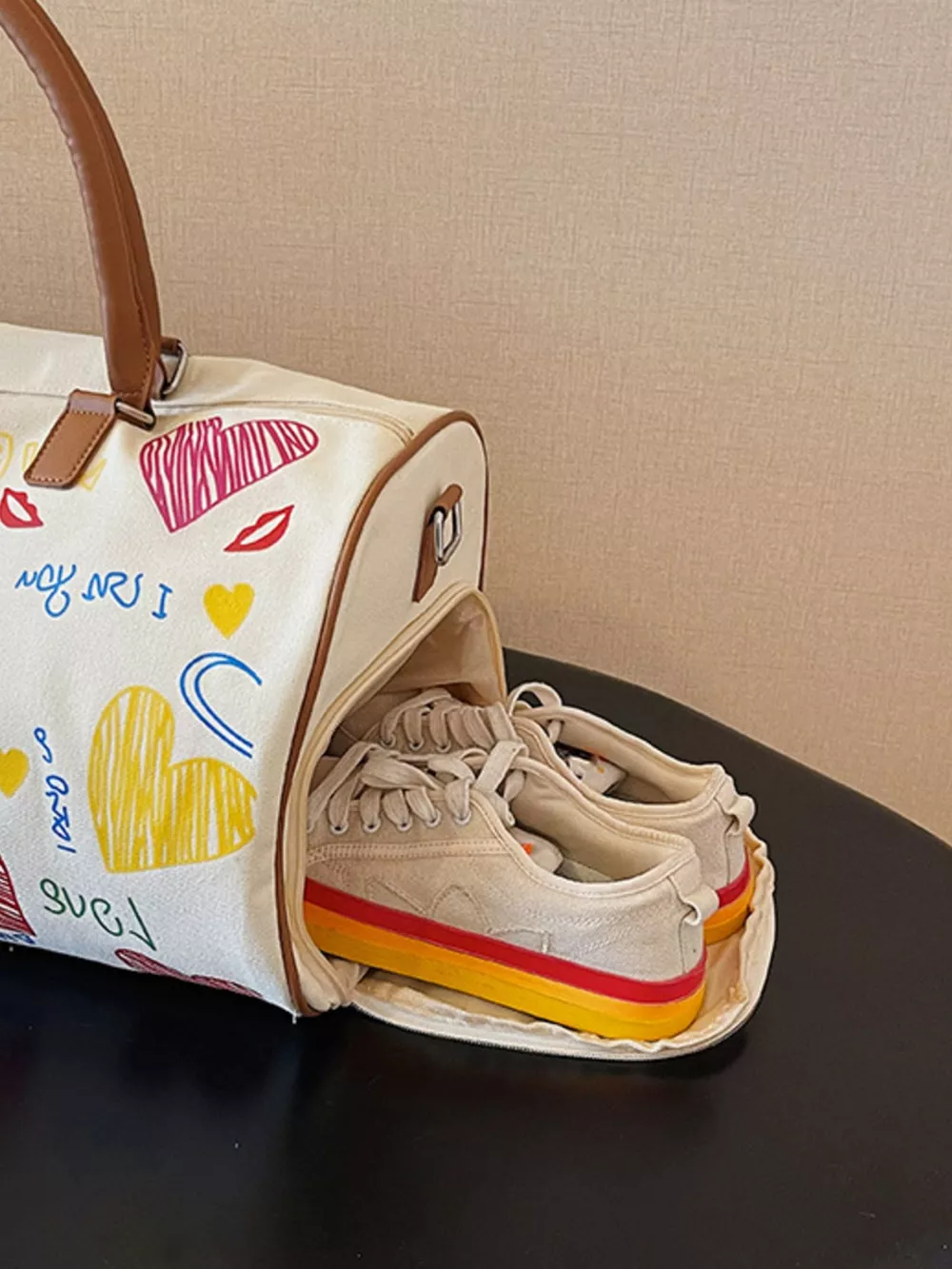 Printed Duffel Bag with Adjustable Strap, image 7
