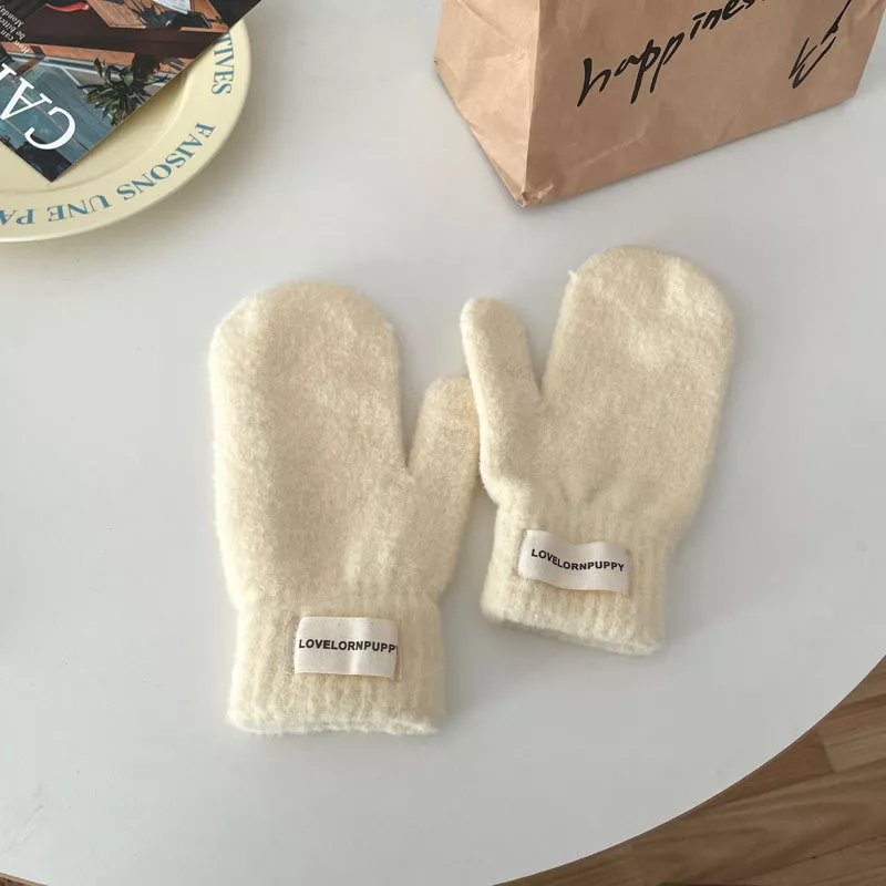 Warm Plush Knitted Mitten Gloves