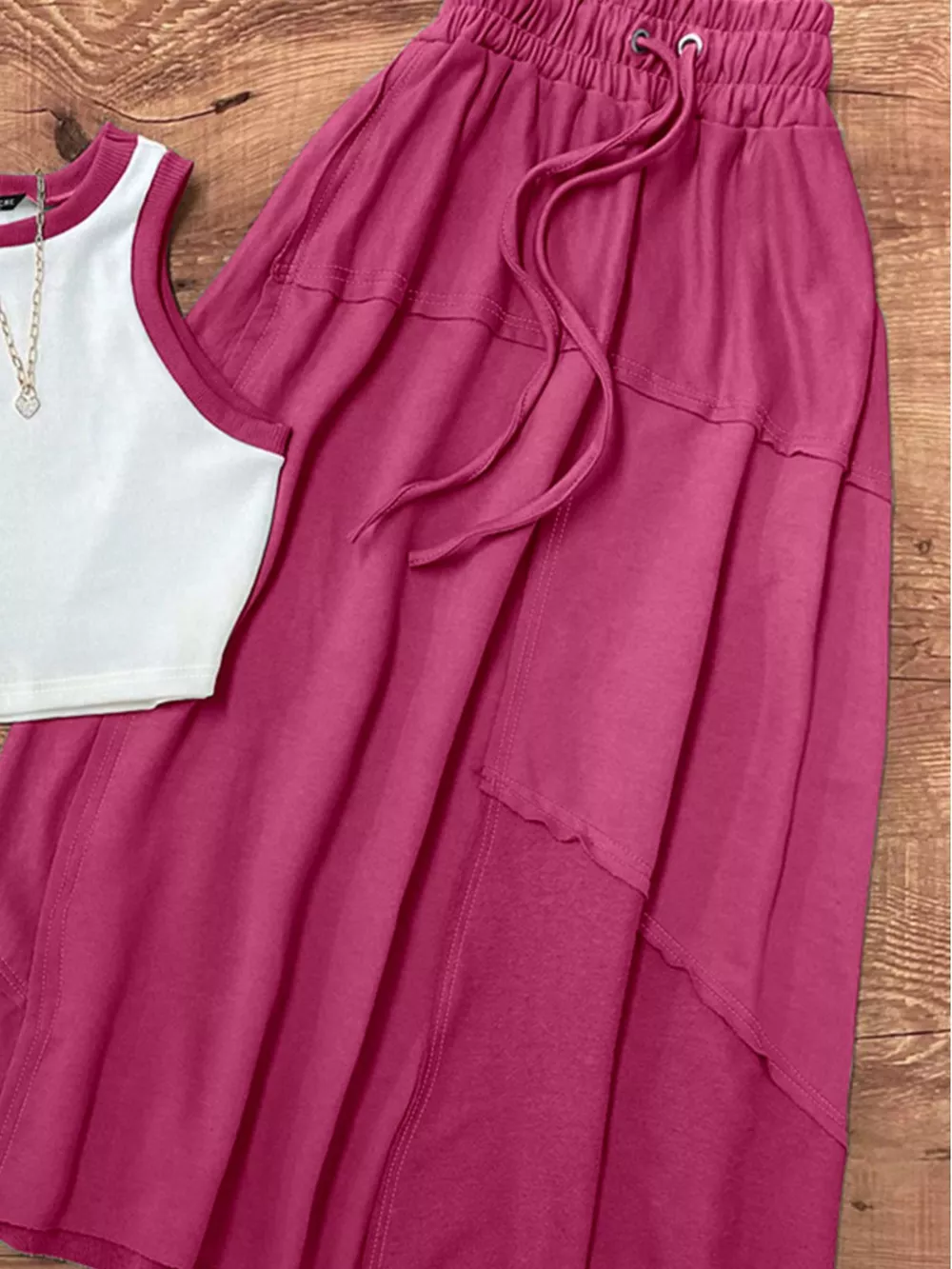 Contrast Trim Tank and Skirt Set, image 2