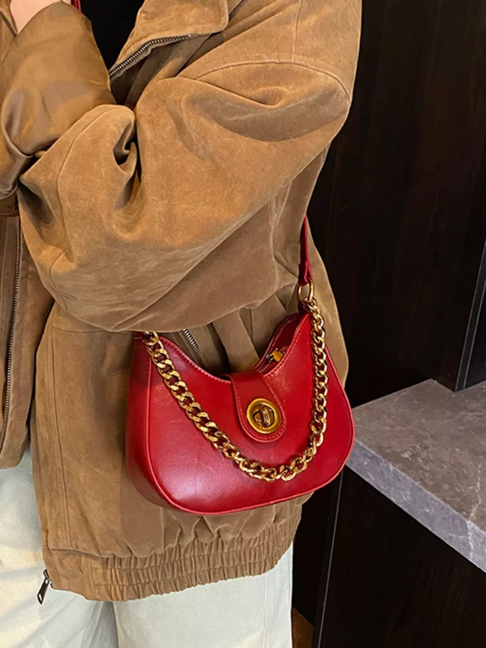 Chain Accent Shoulder Bag, image 7