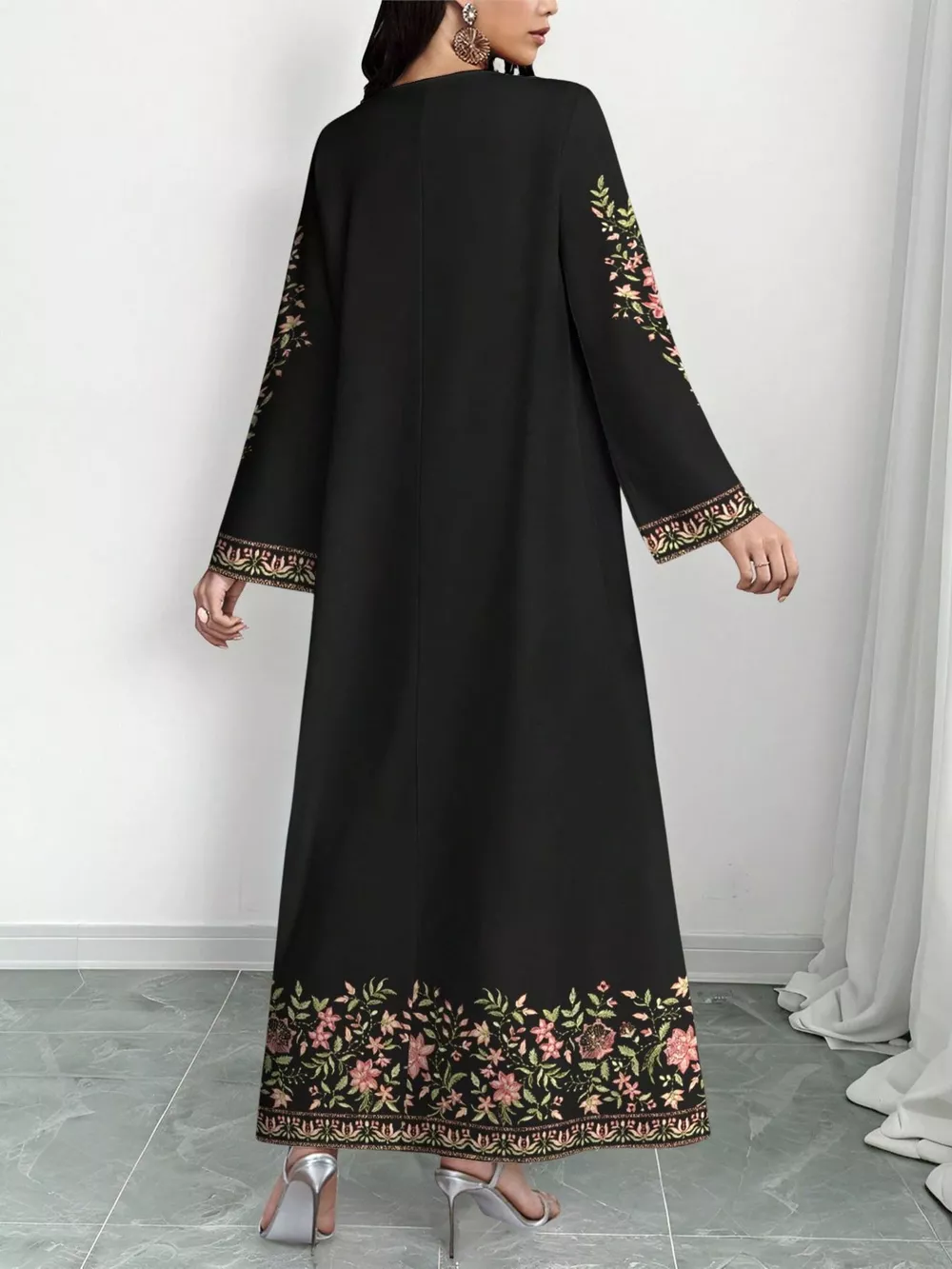 Floral Long Sleeve Maxi Dress, image 8