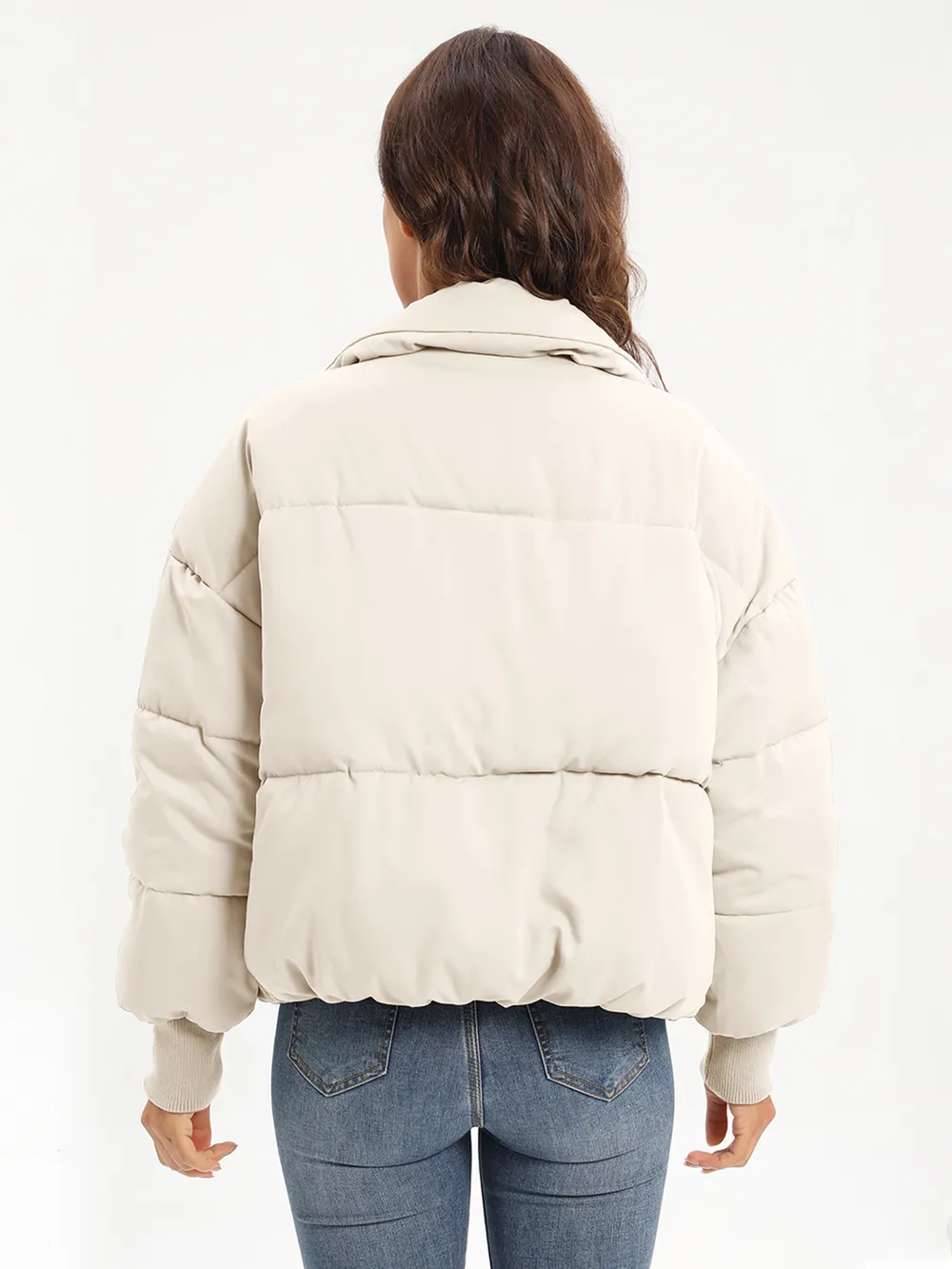 Zip Up Turtleneck Long Sleeve Puffer Jacket, image 3