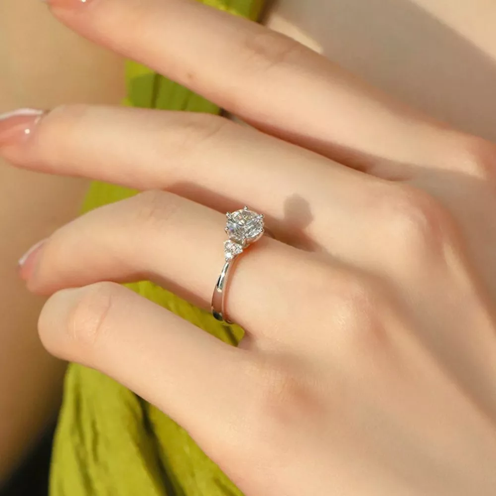 1 Carat Moissanite 925 Sterling Silver Ring, image 12