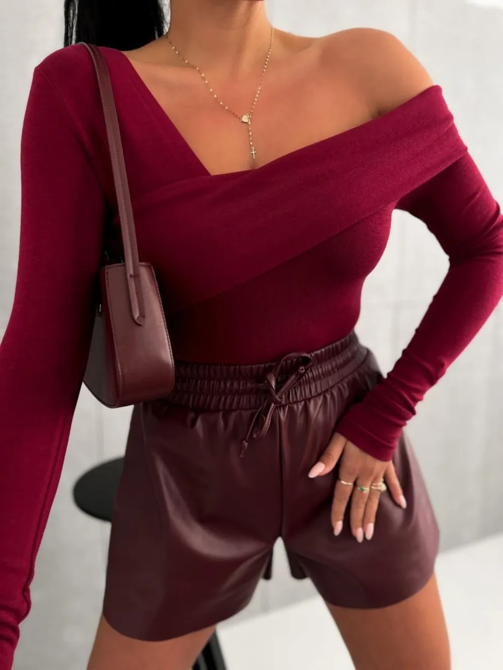 Asymmetrical Single Shoulder Long Sleeve T-Shirt, image 9