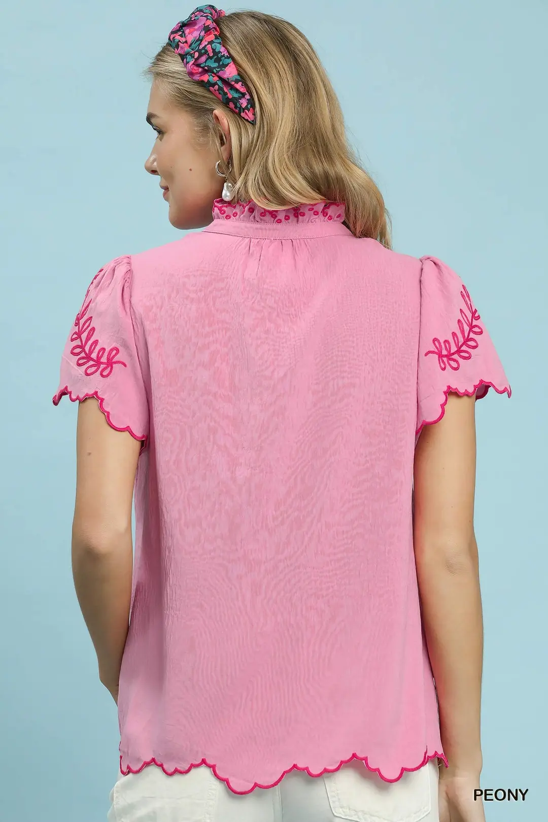 Embroidered Scallop Top, image 3
