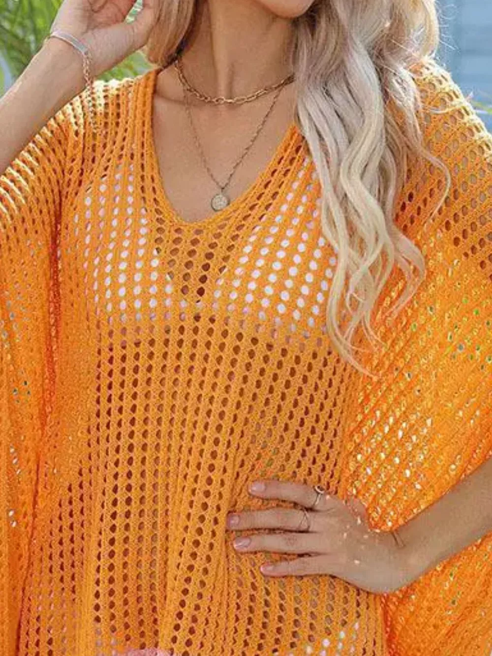 Crochet Rainbow Trim Cover-Up Dress, image 5