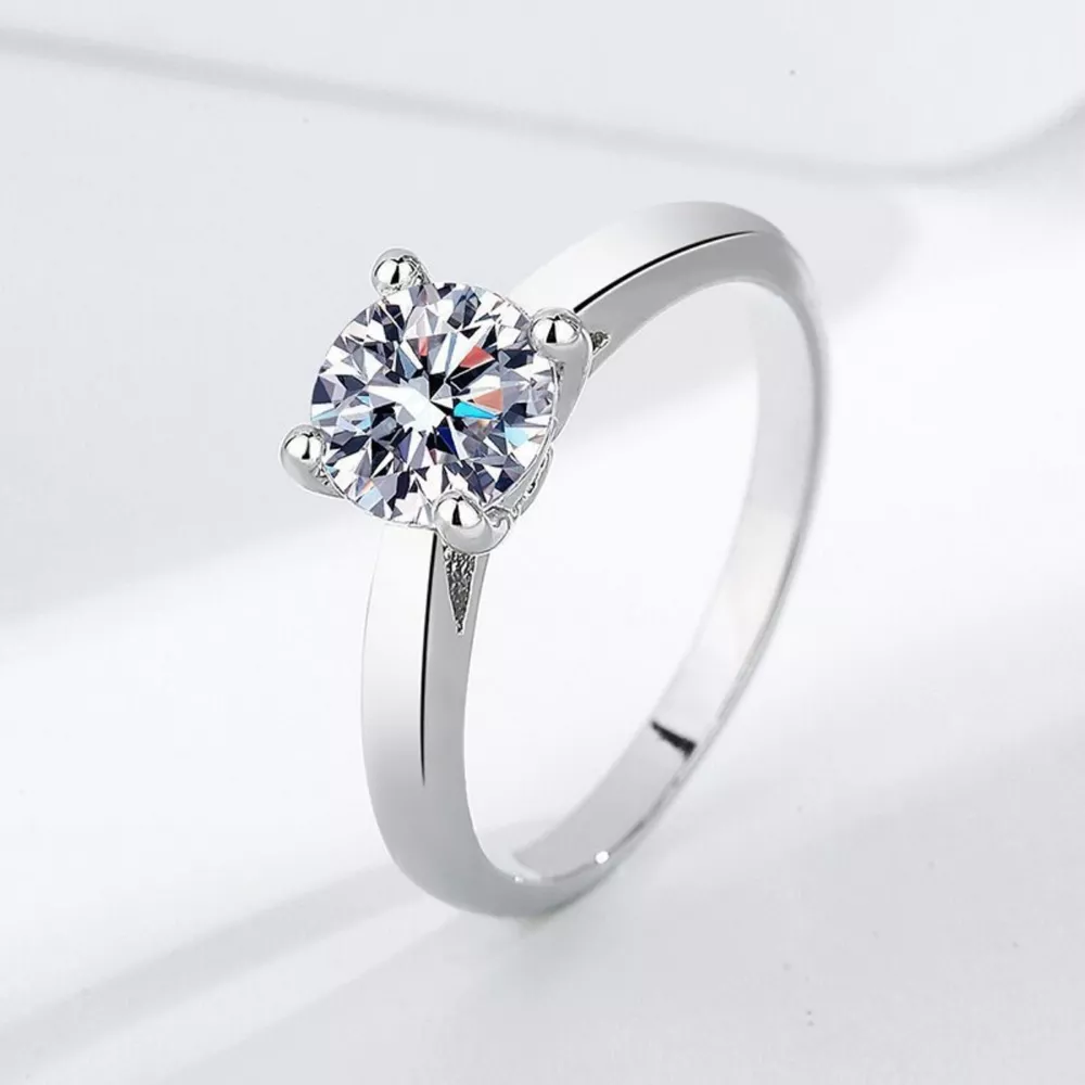 1 Carat Moissanite 925 Sterling Silver Ring, image 5