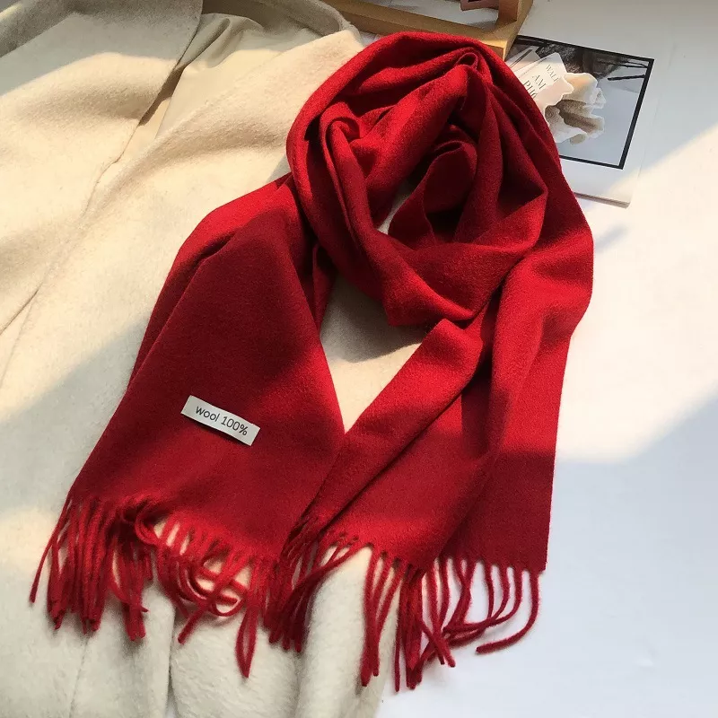 Pure Wool Cozy Tassel Knit Scarf, image 4