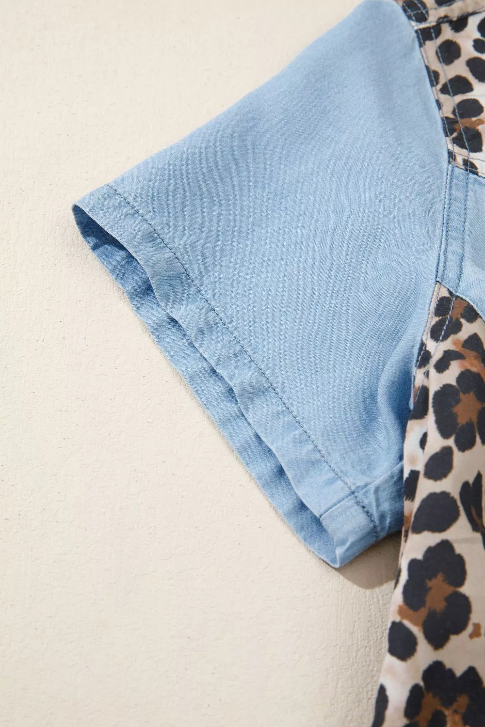 Leopard Print Panel Short Sleeve Dress, image 7