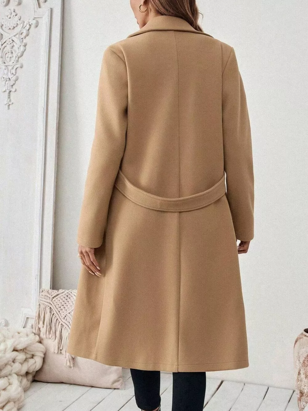 Lapel Collar Longline Coat, image 6