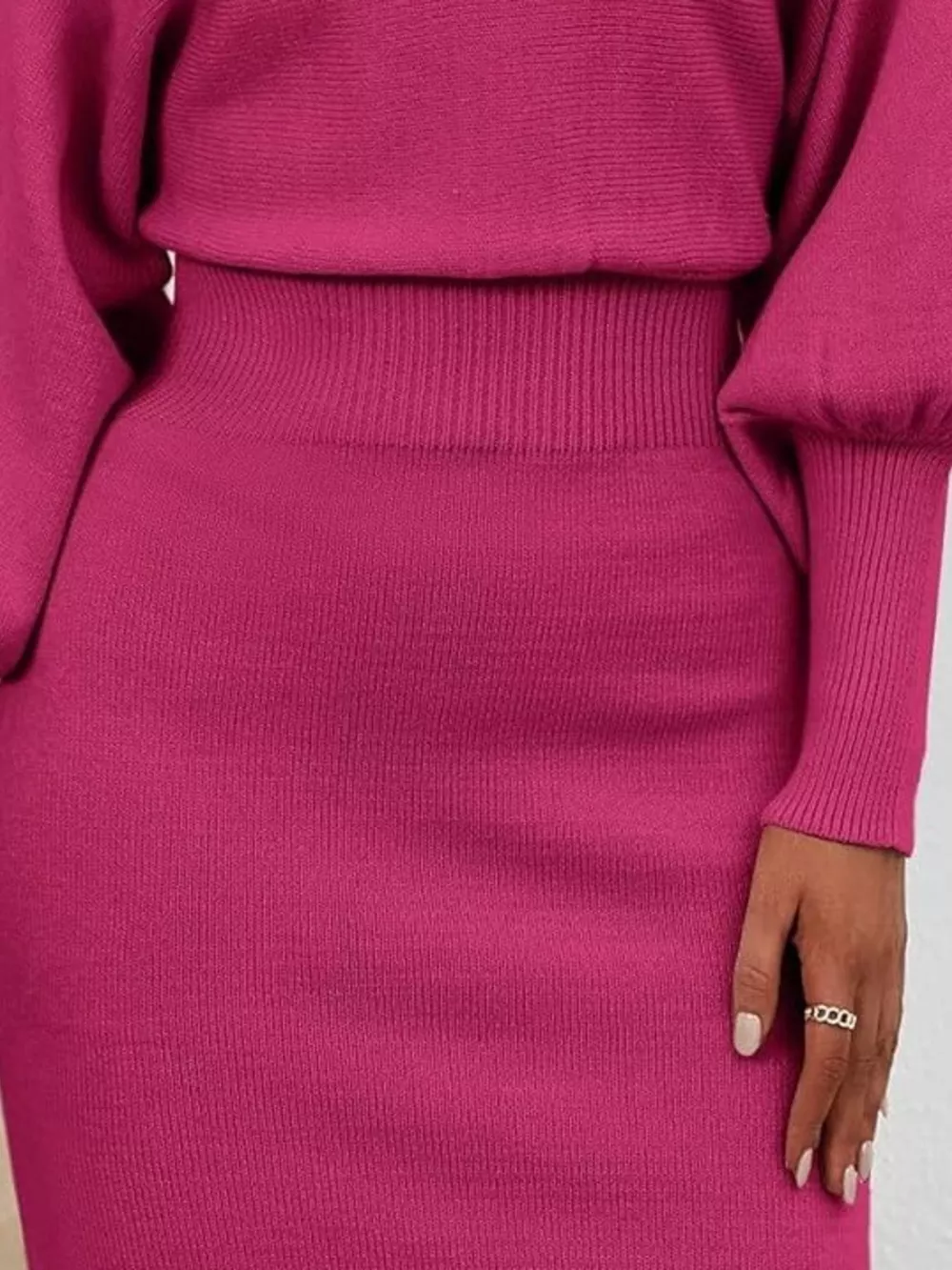 Lantern Sleeve Bodycon Sweater Dress, image 6