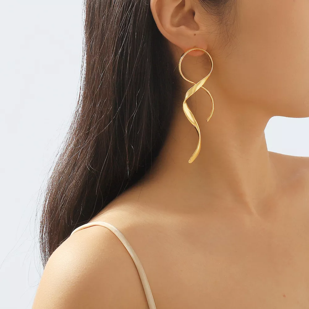 Alloy Spiral Drop Earrings, image 7