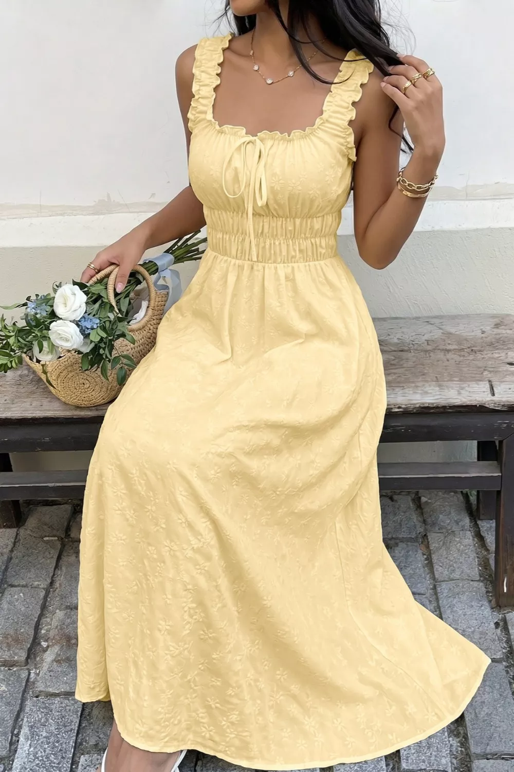 Square Neck Sleeveless Maxi Dress, image 5