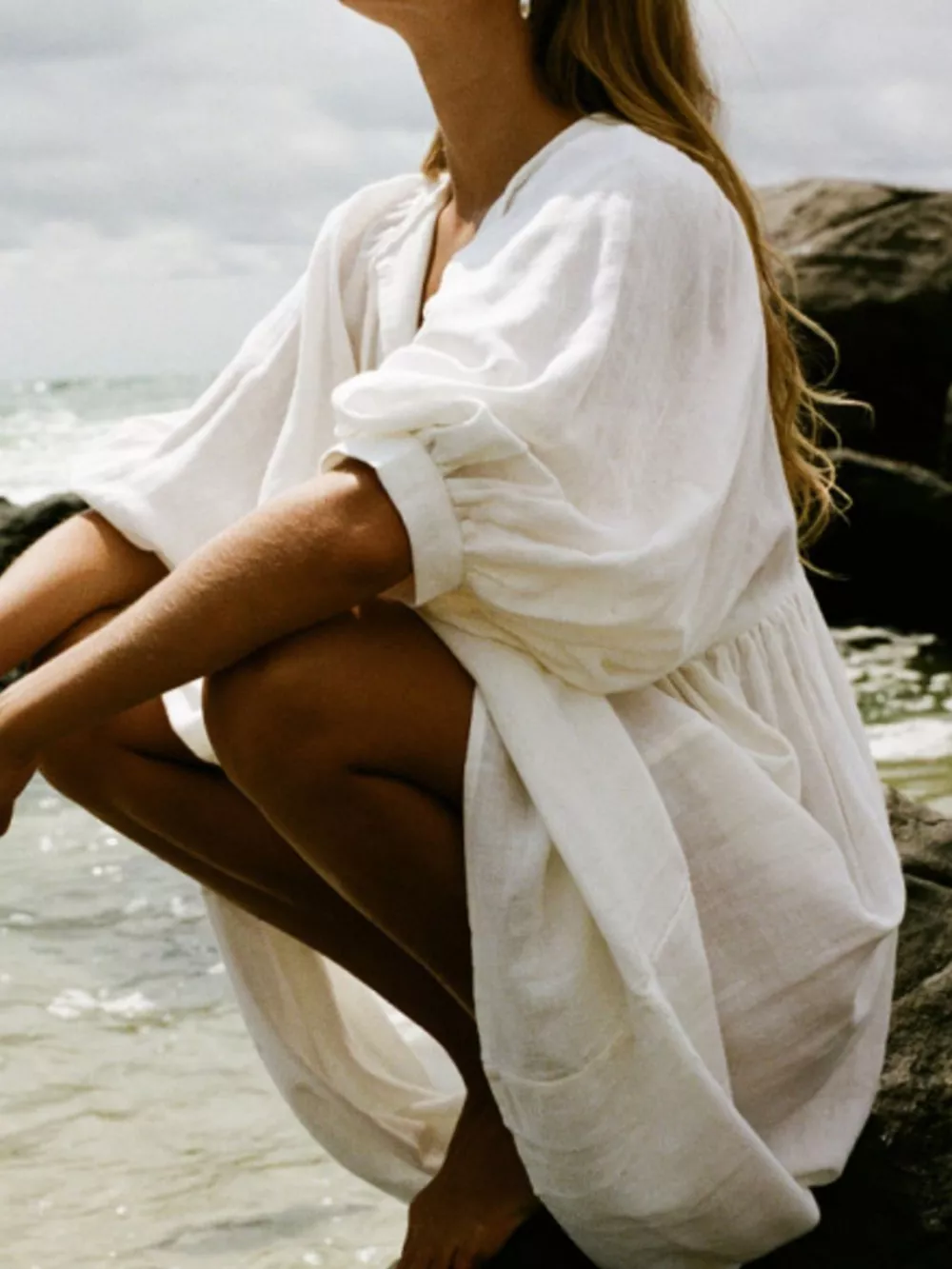 Tie Neck 3/4 Sleeve Midi Dress, image 12