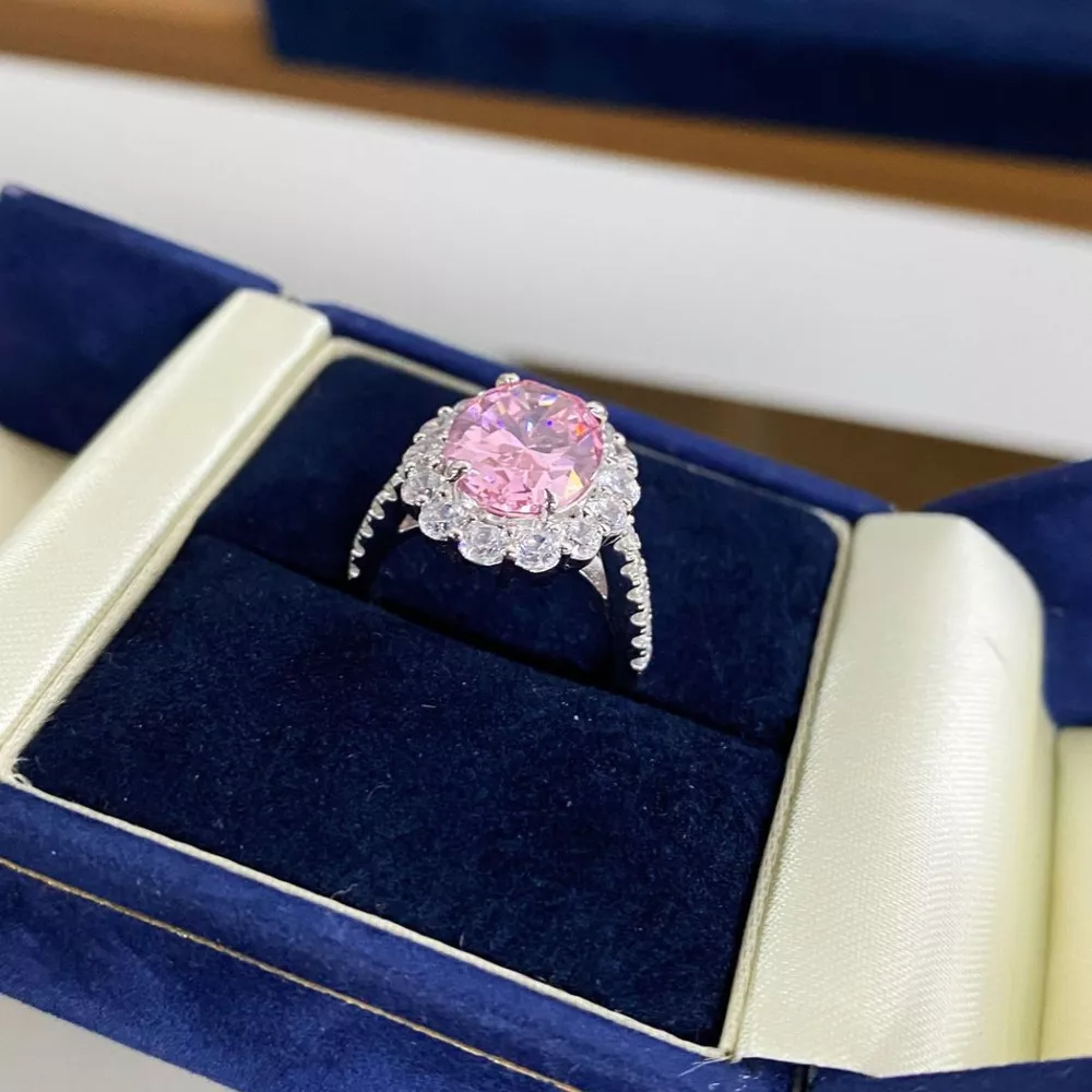 925 Sterling Silver Zircon Round Ring, image 3