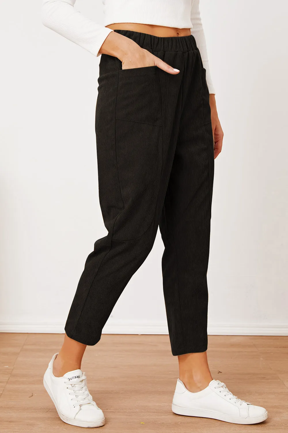 Pocketed Elastic Waist Pants, image 6
