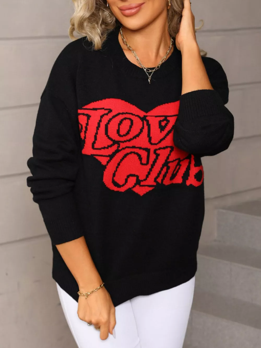 Valentine's Day Love Club Heart Graphic Sweater, image 8